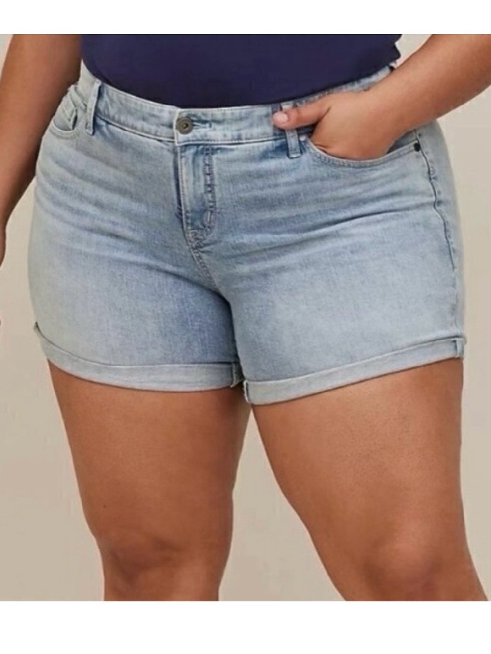 Torrid‎ Jean Shorts Size Plus 20 Blue Denim Bermuda Stretch Casual Summer Beachy